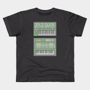 Green Retro Synthesizer Kids T-Shirt
